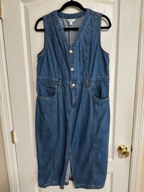 time and tru denim dress Time and Tru Women's Sleeveless Denim Dress with Ruffle Hem, Xs-xxxl, Blue